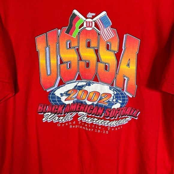 Vintage Balck American Softball world Tournament Shirt - Picture 3 of 7